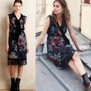 Anthoropologie Maeve Bretin A-line Floral Mod Mid Dress, Size XS